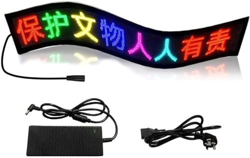 BUNIQ Panneaux défilants LED, Affichage numérique programmable, Panneaux matriciels LED Flexibles for vitres de Voiture, magasins, Entreprises