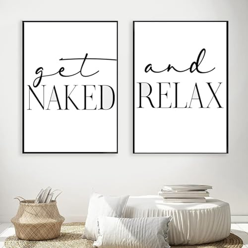 AWKFHF Schwarz Weiß Get Naked Funny Line Woman Leinwand Bilder Poster Kunstdruck Wohnzimmer Schlafzimmer Wand Deko(Kein Rahmen) (Minimalist07,2X50X70CM)