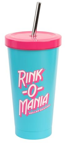 Grupo Erik Termo Stranger Things Merchandising - Termo para Café; Vaso con tapa y pajita 550ml de Acero,Coffe Cup to Go | Taza Termica Cafe para Llevar Frio o Caliente con Cepillo Limpieza