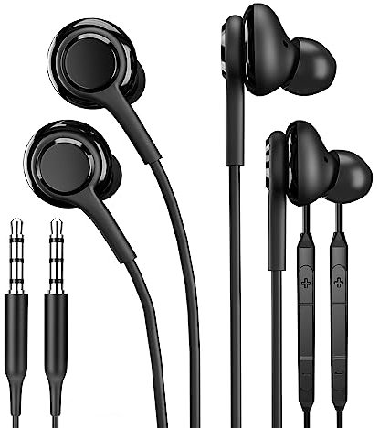 3.5mm Jack Headphone (2Pack) Wired Earbuds With Microphone Android Gaming Laptop Video Game PC Earphone Compatible for Samsung Galaxy S10e S7 S8 S9 Note 7 8 9 for Pixel 3a XL for LG K40 Stylo