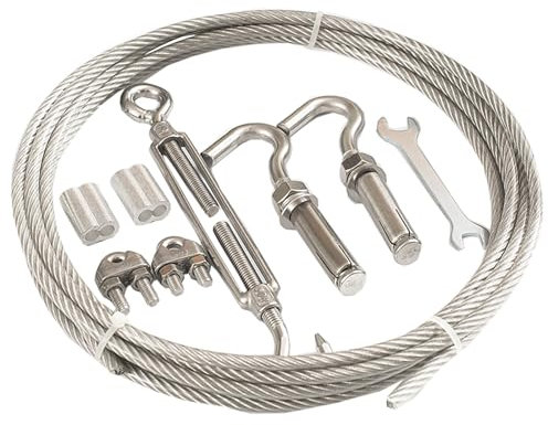 DFDPAXL Corda per Cavi in Acciaio Inossidabile 304 Rivestita in PVC, Diametro 5 Mm, Lunghezza 30-50 Metri, Filo per Stendibiancheria in Metallo,Length 30 Meter