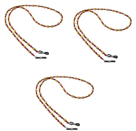 SAFIGLE 3 Stk Brillenband Damen Brillenketten Für Damen Brillenketten Für Damen Brillenhalteband Halskette Mit Brillenkette Brillengestell Hölzern Doppelter Zweck Frau