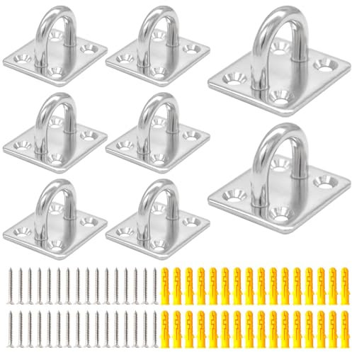 CEEYSEE 8 ganci M6 in acciaio inox 304 per appendere al soffitto o a parete, con viti (U/M6/FXG)