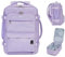 WANDF Handgepäck Rucksack 45x36x20cm für Easyjet Airlines, Untersitz-Reise-Handgepäck-Tasche mit Nassfach, 17-Zoll-Laptop-Rucksack für Männer und Frauen (Lila)