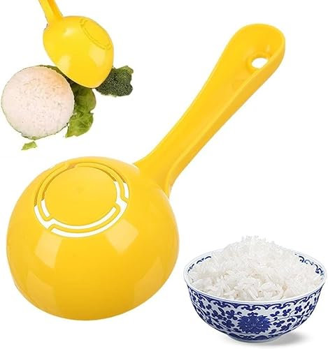 2 Pcs Yellow Half Round Rice Spoon Mold,Rice Serving Spoon Mold, Rice Ball Sushi Maker,Rice Ball Maker for Home Kitchen Restaurant
