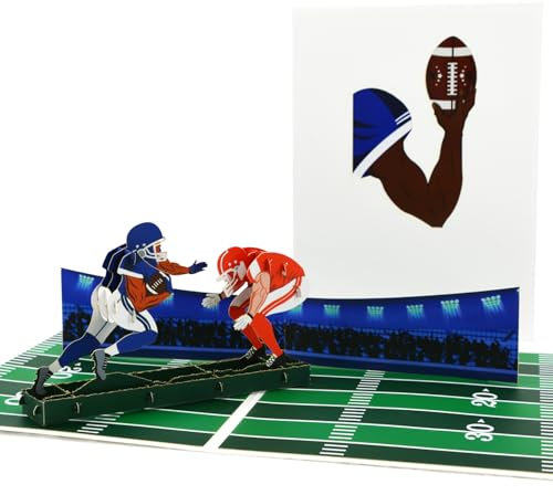 Fassory 3D-Pop-Up-Karte für Männer, Frauen, Jungen, Mädchen, American Football, Geburtstagskarte für Freund, Bruder, Sohn, Enkel, Neffe, Vatertagskarte (American Football)