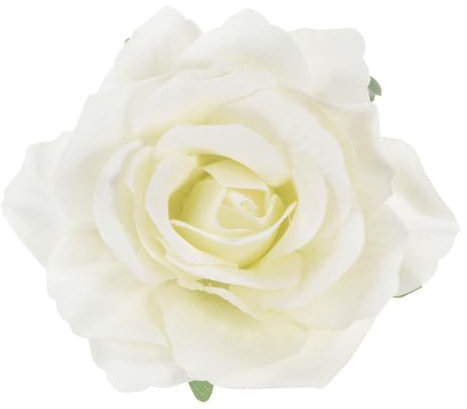 M METERXITY Pince à Cheveux en Forme de Rose, Épingle à Cheveux en Tissu Floral de 4,33 Pouces pour Mariage/Accessoires pour Cheveux de Femmes pour Coiffure [11 cm, Blanc Beige]