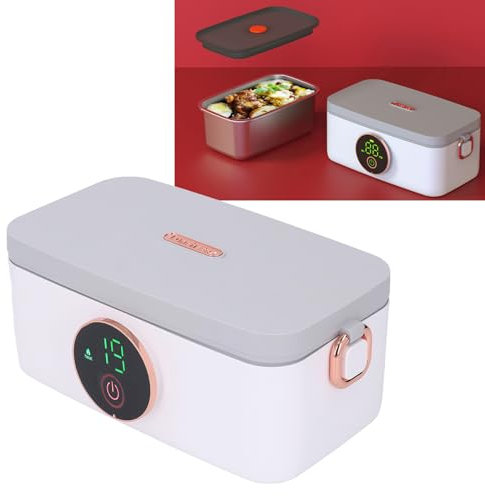 Electric Lunch Box, 60W Food Warmer, 1L Potable Self Heating Lunch Box with Stainless Steel Containers for Office Work School, 16000mah Rechargeable