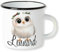 GRAZDesign Weihnachtstasse Eule Kindertasse mit Namen personalisiert Emaille Bruchsicher für Kinder 250ml