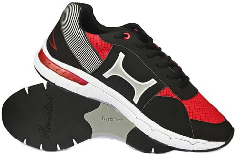 Henselite Men's M105 Indoor and Outdoor Bowls Shoes, Blue and Red (RED and Black, UK Footwear Size System, Adult, Men, Numeric, Medium, 9)