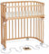babybay Boxspring Beistellbett aus massivem Buchenholz/kompakt & verwandelbar/Kinderbett Höhe stufenlos verstellbar/mitwachsendes Babybett (Natur lackiert) / inkl. Matratze, Gitter, Rollen
