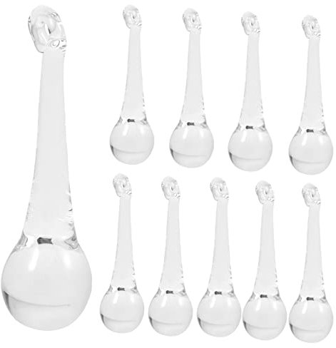 BESPORTBLE Kristallanhänger Kronleuchter Kristallprismen Hängedekoration Transparent Weiß 10 Stück Pendelleuchte Lichtanhänger Für Wohnzimmer Hochzeit Fensterdeko