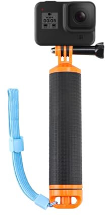 REFLEX CAMERA Waterproof Floating Hand Grip compatible with Gopro Hero 13/12/11/10/9/8, Akaso, Insta360 & DJI Osmo & other Action Cameras. Great Floating Handle with Anti Slip Grip & Wrist Strap