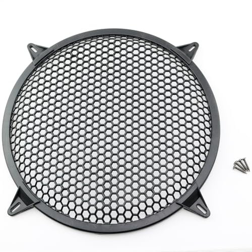 Pro Bamboo Kitchen Plastic Speaker Grille Cover DIY Speaker Grille with 4 Screws 12 Inch for Replacement DIY Speaker Boxes Car Speakers Garden Radio Speakers Black