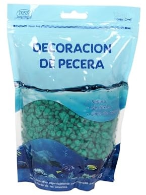 SMELL & SMILE Aquarienkies, Naturstein, dekorativ, für Süß- und Meerwasseraquarien, natürliches Substrat für Hintergrunddekoration, 1 kg (Grün, 4-6 mm)