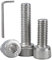 BACSHBY 10 Stück M4 x 60 mm Zylinderschrauben mit Innensechskant, Flachkopf Edelstahl A2 V2A, Vollgewinde Schrauben Zylinderkopfschrauben Innensechskantschrauben mit Schraubenschlüssel