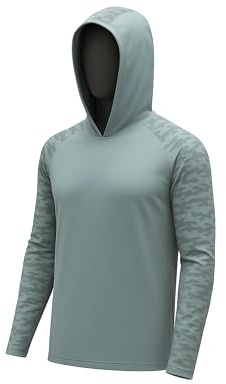 Permethrin Herren-Kapuzenpullover, Insektenschutz, langärmelig, LSF 50+, UV-Sonnenschutz, Rashguard