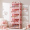 Hggdsac Display Cabinet, Acrylvitrine, Modellvitrinen, Versiegelt und Staubdicht, Leicht zu Reinigen, Holzvitrine, Tough Texture, Praktisch und schön, für Wohnzimmer, Büro Rosa, 70cm×33cm×140cm