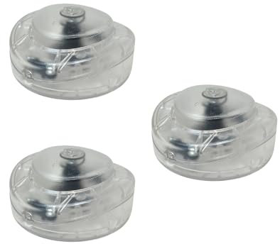 HALOTEC: Lot de 3 interrupteurs pour lampadaires | Interrupteur au sol | Interrupteur à pied unipolaire pour lampe de sol standard | Bouton interrupteur rond | Transparent