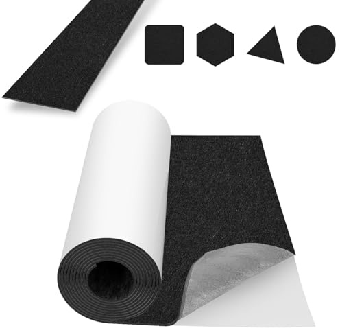 Jaxguom Filz Selbstklebend 100cm x 150cm, Selbstklebender klebriger Filz Meterware Bezugsstoff Bastefilz Schneiden Sie jede Form für DIY Auto Box Liner, 2.5 mm Stark, Schwarz