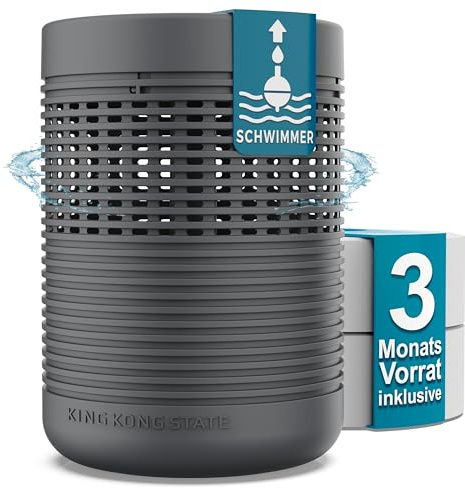 King Kong State Deshumidificador sin electricidad | hasta 27 m² | incluye 3 meses de suministro de deshumidificadores granulados | deshumidificador contra el moho en el apartamento, baño |