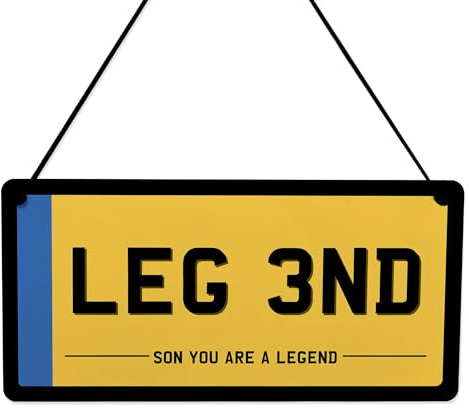 Red Ocean Legend Son Novelty Licence Number Plate Sign For Man Cave Dad Christmas Birthday From Mum and Dad Funny For Him