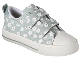 Vertbaudet Mädchen Klett-Sneakers mit Blumen und Anziehtrick grün Bedruckt 30