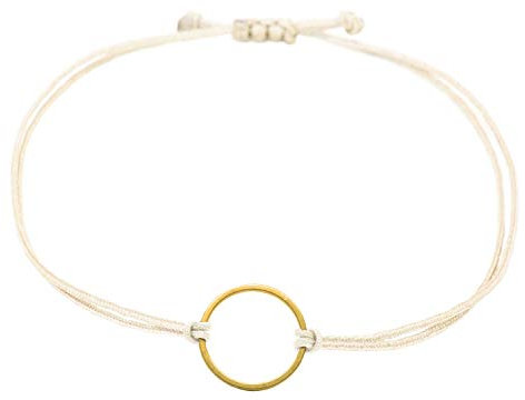 Selfmade Jewelry Armband Damen Gold Kreis Handmade Größenverstellbar Makramee-Armbändchen Inkl. Geschenk-Verpackung