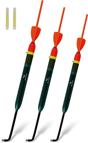 3 Stück Knicklichtposen Seitenläufer mit Segel Set inkl. 2 Knicklichter