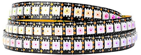 BTF-LIGHTING SK9822 (ähnlich APA102C) Individuell adressierbar 3.2ft 1m 144 Pixel/LEDs/m 144 LEDs IP30 Nicht-wasserdichtes Schwarzes PCB DATA und CLOCK separat DC5V Full Color