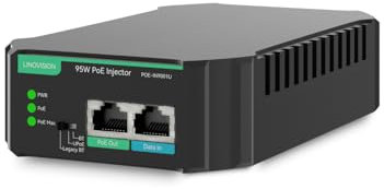 LINOVISION Gigabit 90W 802.3bt PoE Injector, Compatible with Standard and Legacy Non-Standard PD Device, PoE++ Injector for High Power Consumption PTZ Camera, VoIP Phone