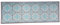 oKu-Tex Fußmatte | Schmutzfangmatte | Mosaik Muster Retro Design | Deco-Style | Türvorleger für innen | rutschfest | grau/hellblau | 45x120 cm