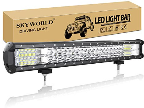 SKYWORLD Led Arbeitsscheinwerfer Bar, 23 Zoll 59cm 324W Zusatzscheinwerfer LED Scheinwerfer 12V 24V Auto LED Arbeit Licht Bar Wasserdicht Lightbar für 4x4 Offroad SUV UTV ATV KFZ Traktor