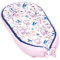 PaLulli Kuschelnest 2-seitig Babynest Babynestchen Baby Nest Nestchen Reisebett Wickelauflage Kuschelbett, Kokon Kokon für Babybett - Babys und Säuglinge, 100% Baumwolle Oeko TEX (Schwalben)