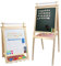 Dripex Kinder Kunst Staffelei mit Papierrolle doppelseitige Tafel und Magnetic Board für Kinder Malen Upgrade Whiteboard Kreidetafel(Holzfarbe)