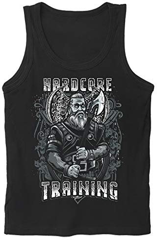 Hardcore Viking Training Herren Tank Top | Wikinger Valhalla Ragnar Gym Sport (L)