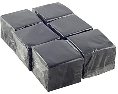 Hostelnovo - 600 Unidades de servilletas Negras de Mesa - Papel desechable - Micropunto - 10x10 cm (plegadas) y 20x20 cm (desplegadas) - Ideal para Eventos de Catering, Bares y Fiestas