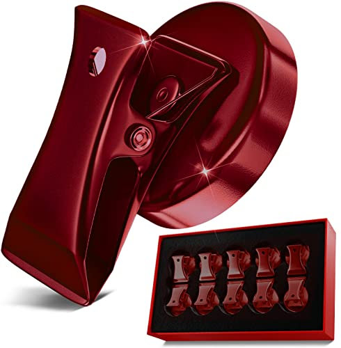 Force Magnet,Magnetklammern 10 Stück,Premium Qualität Super Strength Magnet Clips mit Anti Scratch Pads,Notizen machen, Termine erinnern und Schlüssel an Metalloberflächen hängen-Heavy Duty (rot)