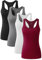 vislivin Workout Tanktops für Damen Racerback Yoga Tanks Basic Sportliche Activewear-4er Pack Schwarz/Grau/Weiß/Weinrot M