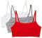 Fruit of the Loom Women's Spaghetti Strap Cotton Pullover Sports Bra, Red Hot/White/Grey Heather, 40