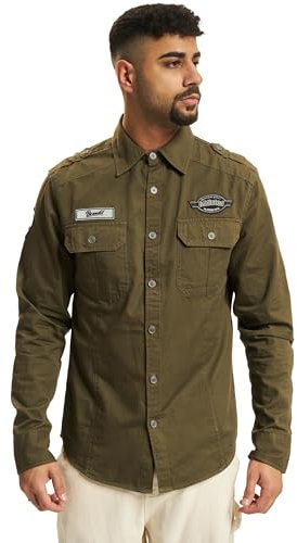 Brandit Luis Vintage Shirt Long Sleeve, color: olive, size: 3XL