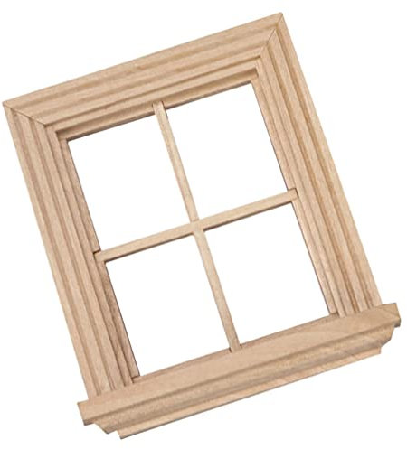 ibasenice 1stk Einfaches Vierscheibenfenster Papphaus Puppenhaus-fensterverkleidung Handwerk Fenster Rahmen Holz Puppenhaus Zubehör Möbel Im Maßstab 1:6 Kind Hölzern Kleines Fenster