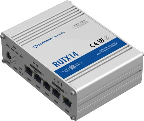 Teltonika RUTX14 LTE/WLAN Router, Cat12 bis 600 Mbit/s, Dual SIM und 12V Anschlusskabel