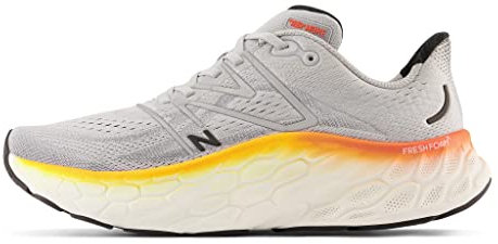 New Balance Herren Fresh Foam X More V4 Laufschuh, Aluminiumgrau/Neon-Libelle/Hot Ringelblume, 46.5 EU Weit