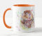 Vixar Biber Aquarellkunst Farbige Tasse Geschenk Geburtstag Arbeit Büro Weihnachten Tee Kaffee (Orange)