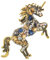 KristLand Broche Licorne Broche d'animaux en Cristal Corsage Art Déco Vintage Broche De Cheval Fête Halloween Coffret Cadeau Femme Homme Tonalité Dorée