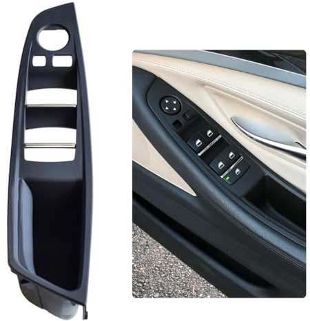 RHD Driver Seat Button Switch Frame Storage Box for BMW 5 Series F10 F11 | Window Switch Armrest Panel for BMW 520 523 525 528 530 535 2010-2016 (Black)