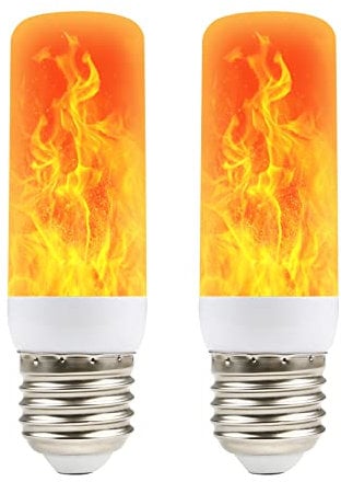 ConBlom Flame Bulb | Flame Effect Light Bulbs | Flickering Light Bulb, 4 Lighting Modes LED E27 Flame Effect Light Bulbs Decorative for Christmas Halloween (2 Pack)
