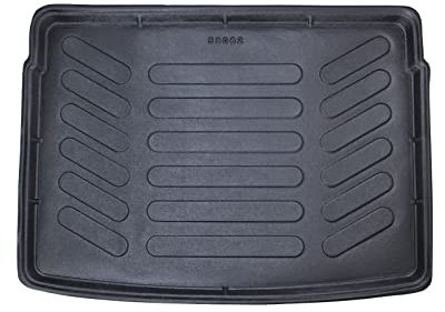 Trimak Passgenau 3D Kofferraumwanne Kompatibel mit Volkswagen Golf 5 2003-2008 Kofferraummatte Schutzmatte Auto Zubehör Antirutschmatte Kantenschutz TPE Gummi Dauerhaft Schwarz