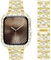 DEALELE Correa compatible con iWatch de 40 mm y 44 mm, pulsera de metal con diamantes de imitación brillantes con funda protectora de repuesto para Apple Watch Series 6, 5, 4, dorado, 1.5 pulgadas